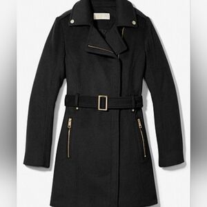 Michael Kors Black Wool Peacoat XS
